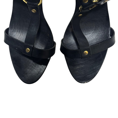 GUCCI BY TOM FORD SS02 GOLD BONDAGE WOODEN HEELS