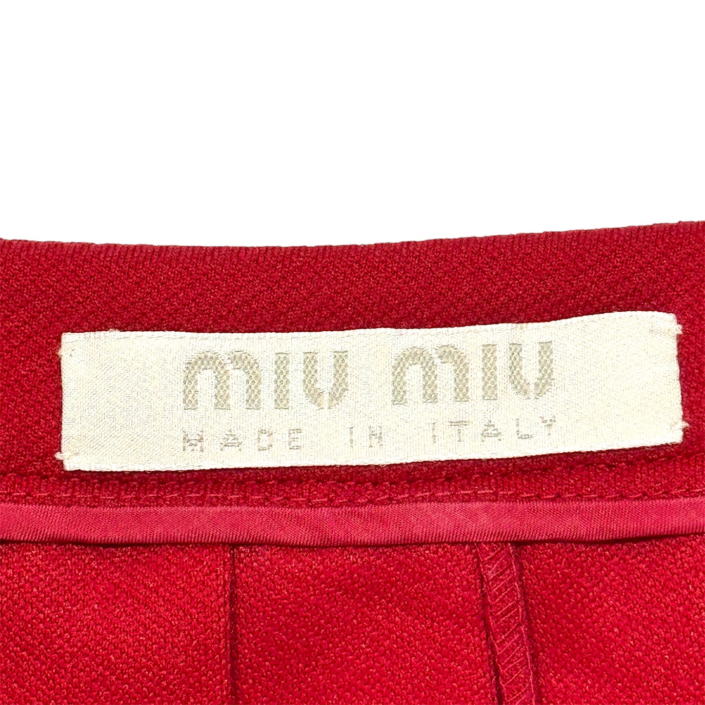 MIU MIU RED PLEATED SKIRT
