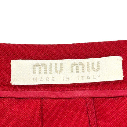 MIU MIU RED PLEATED SKIRT