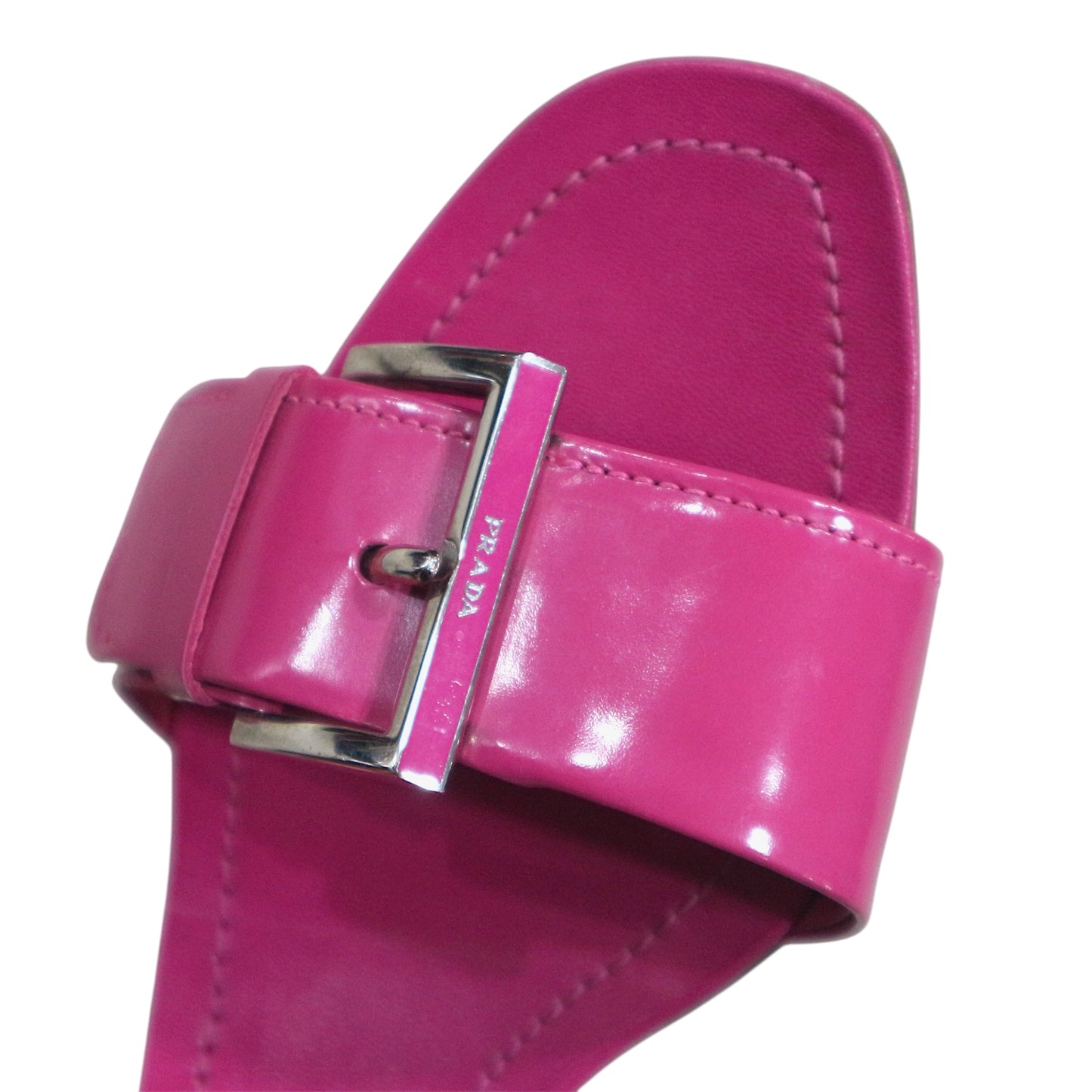 PRADA PINK BUCKLED SANDALS