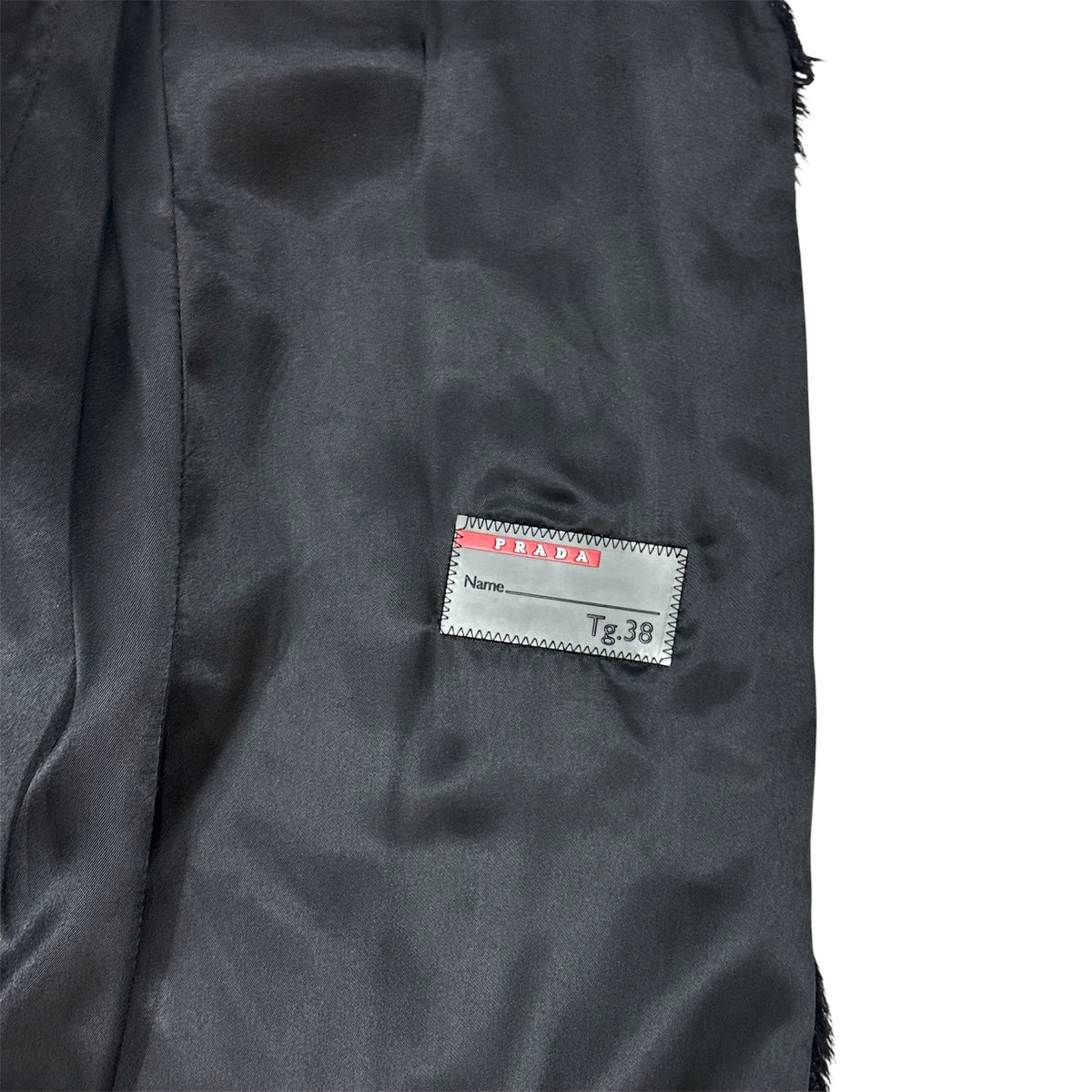 PRADA SPORT 2009 BLACK GOAT FUR LONG  GILET COAT