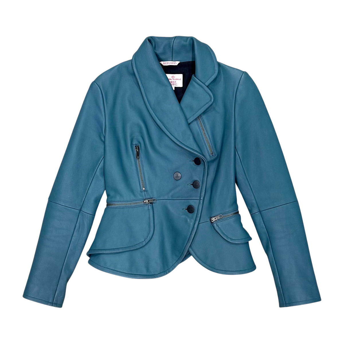 VIVIENNE WESTWOOD RED LABEL BLUE BLOUSON LEATHER JACKET