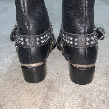 Miu Miu pony style biker boots