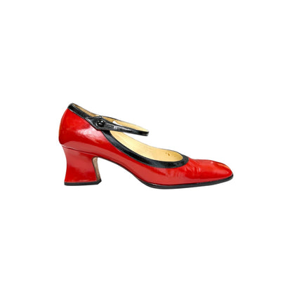 PRADA RED MARY JANE HEELS