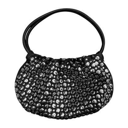 SONIA RYKIEL BLACK LEATHER DOMINO STUDDED BAG