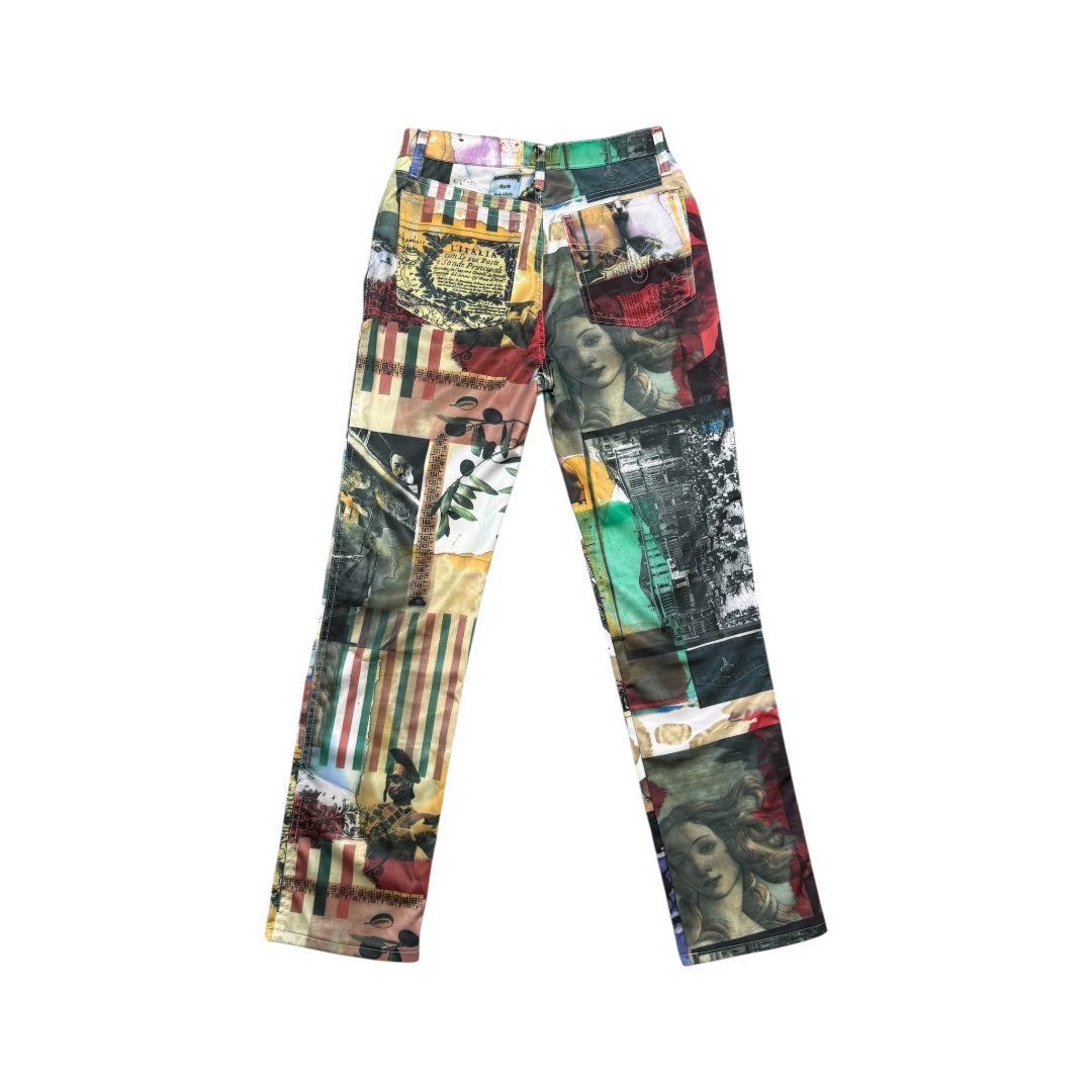 MOSCHINO 1990S RENAISSANCE PRINT PANTS