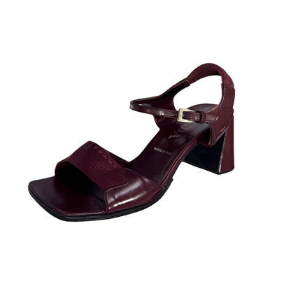 PRADA BURGUNDY BLOCK HEELS
