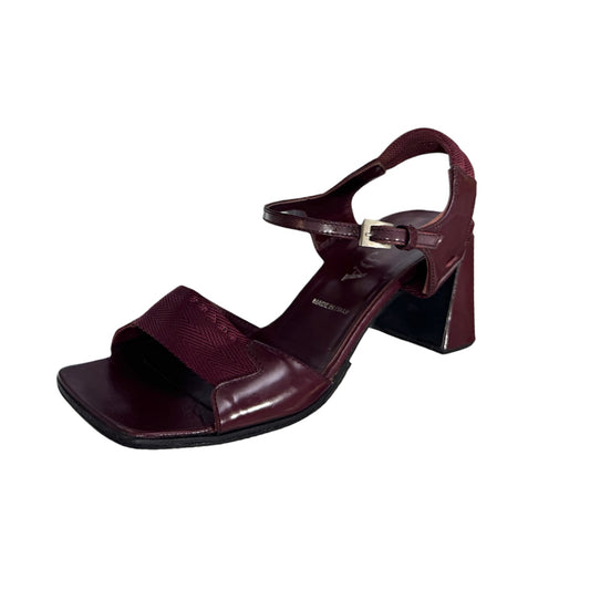 PRADA BURGUNDY BLOCK HEELS