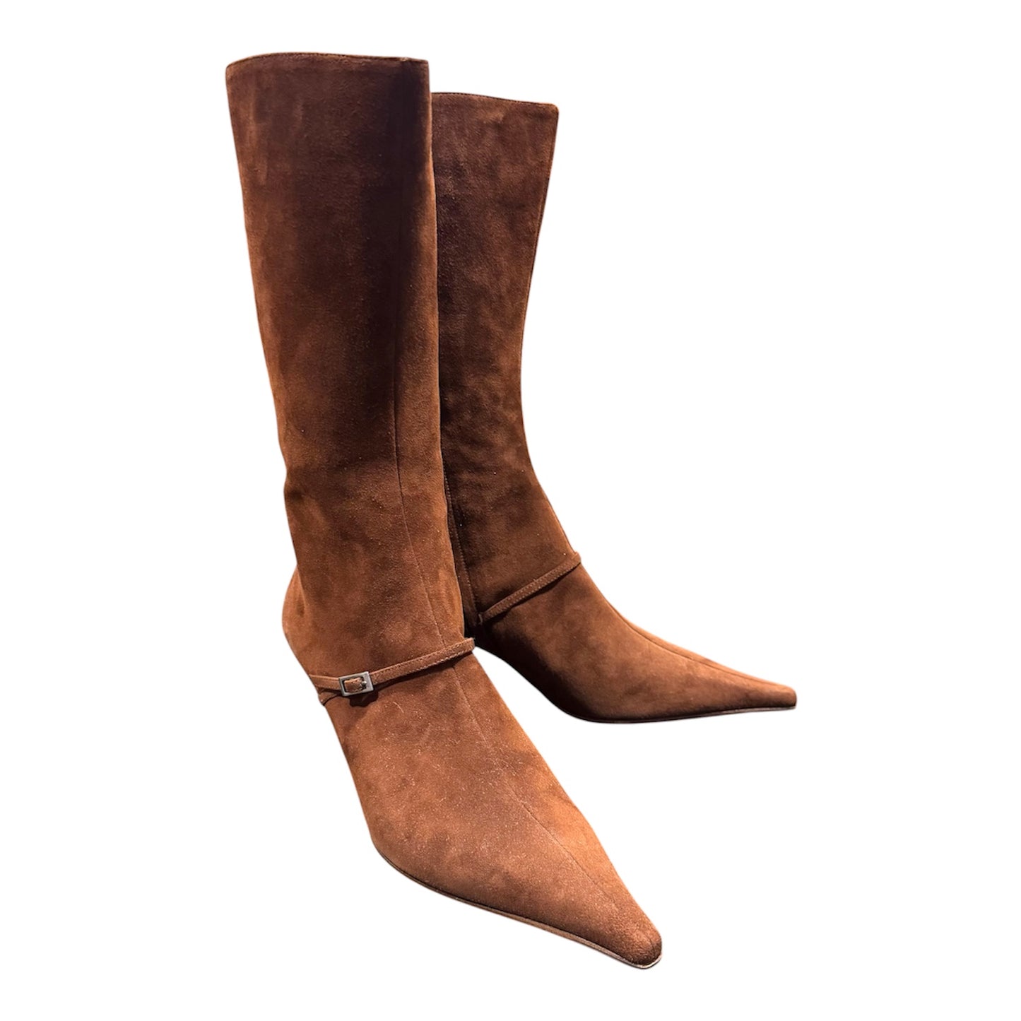 SERGIO ROSSI BROWN SUEDE LEATHER BOOTS