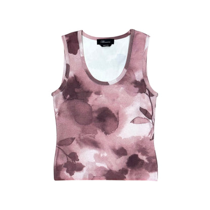 BLUMARINE PINK ROSE PRINTED CARDIGAN SET