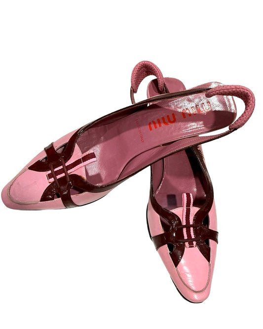 MIU MIU 2000S PINK SLINGBACK HEELS