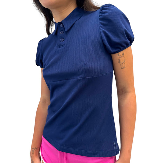 JEAN PAUL GAULTIER MESH NAVY SPORT TOP