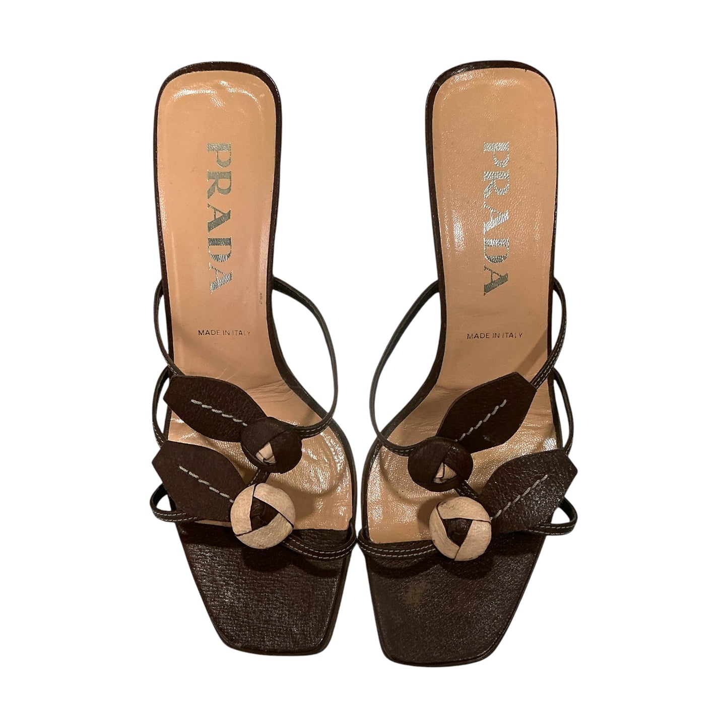 PRADA 1990S ROSEBUD HEELS