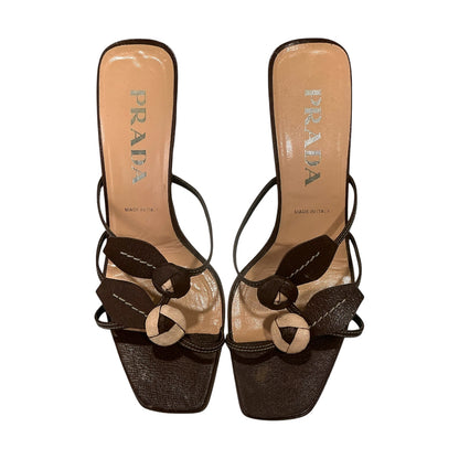 PRADA 1990S ROSEBUD HEELS