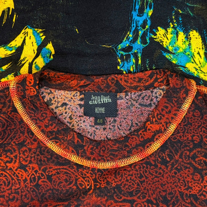 JEAN PAUL GAULTIER ABSTRACT PSYCHEDELIC PRINT MESH TOP