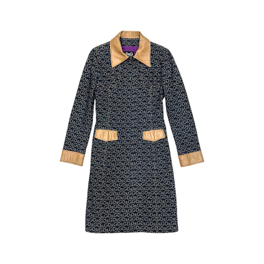 DOLCE & GABBANA DENIM MONOGRAM COAT