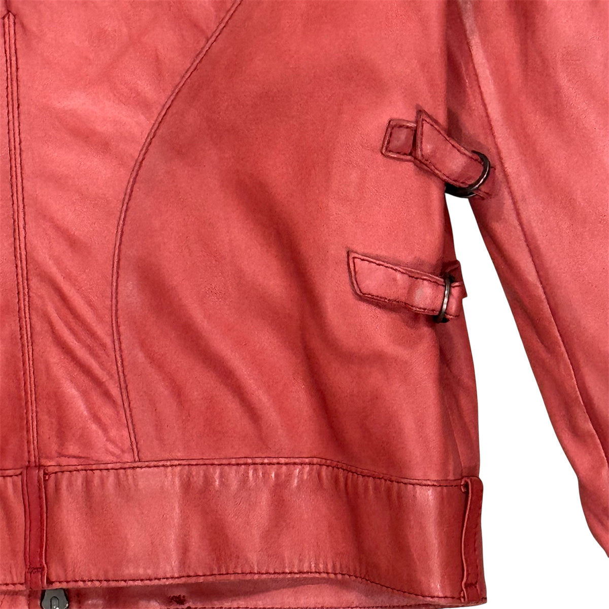 DIESEL PINK UTILITY LEATHER JACKET