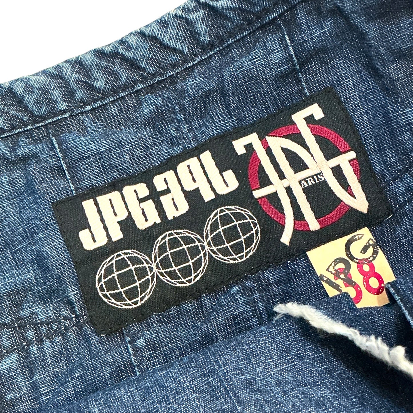 JEAN PAUL GAULTIER DENIM  ASYMMETRICAL PLEATED SKIRT