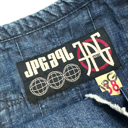 JEAN PAUL GAULTIER DENIM  ASYMMETRICAL PLEATED SKIRT