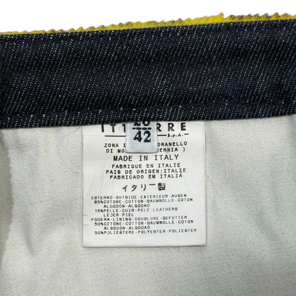 DOLCE & GABBANA LEOPARD FUR DENIM MINI SKIRT