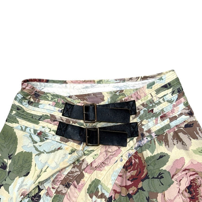JUNYA WATANABE FLORAL SLIT BELT MAXI SKIRT