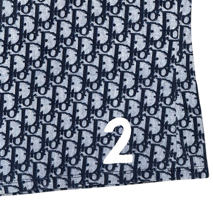 CHRISTIAN DIOR NAVY TROTTER MONOGRAM LONG SLEEVE TOP