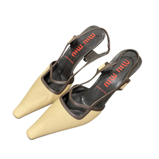 MIU MIU BEDIGE KITTEN HEELS