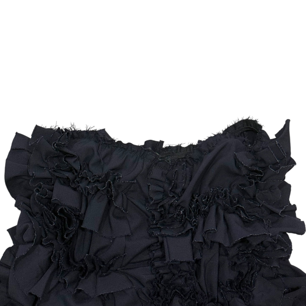 COMME DES GARÇONS NAVY BLUE RUFFLE SHORT PANT