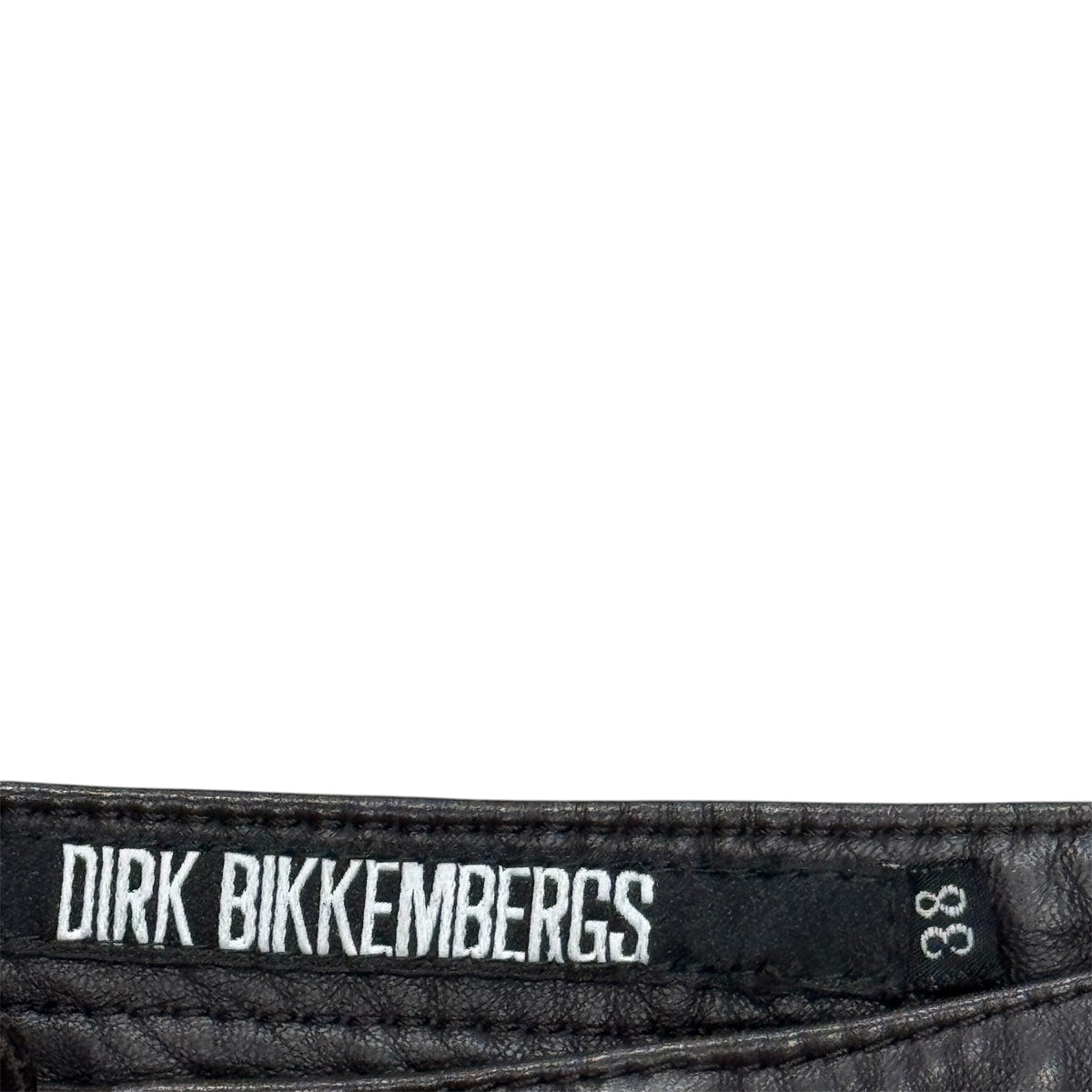 DIRK BIKKEMBERGS BROWN LACE UP LEATHER SKIRT