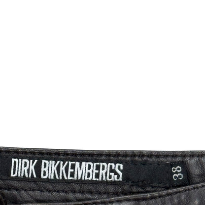 DIRK BIKKEMBERGS BROWN LACE UP LEATHER SKIRT