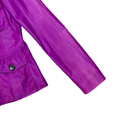DOLCE & GABBANA PURPLE LEATHER JACKET
