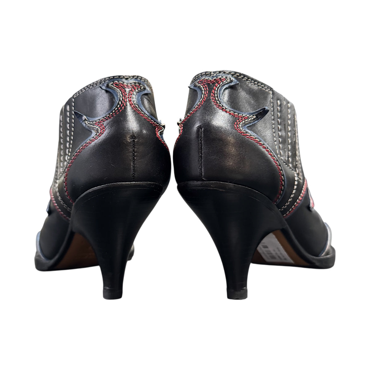 MIU MIU BLACK WESTERN ANKLE BOOTS