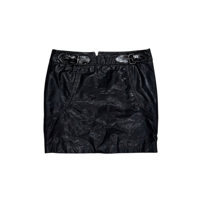 MOSCHINO BLACK LEATHER MINI SKIRT