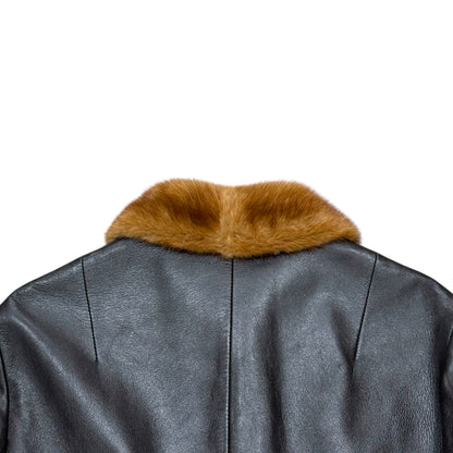 DOLCE&GABBANA RICH CHOCOLATE BROWN LEATHER JACKET