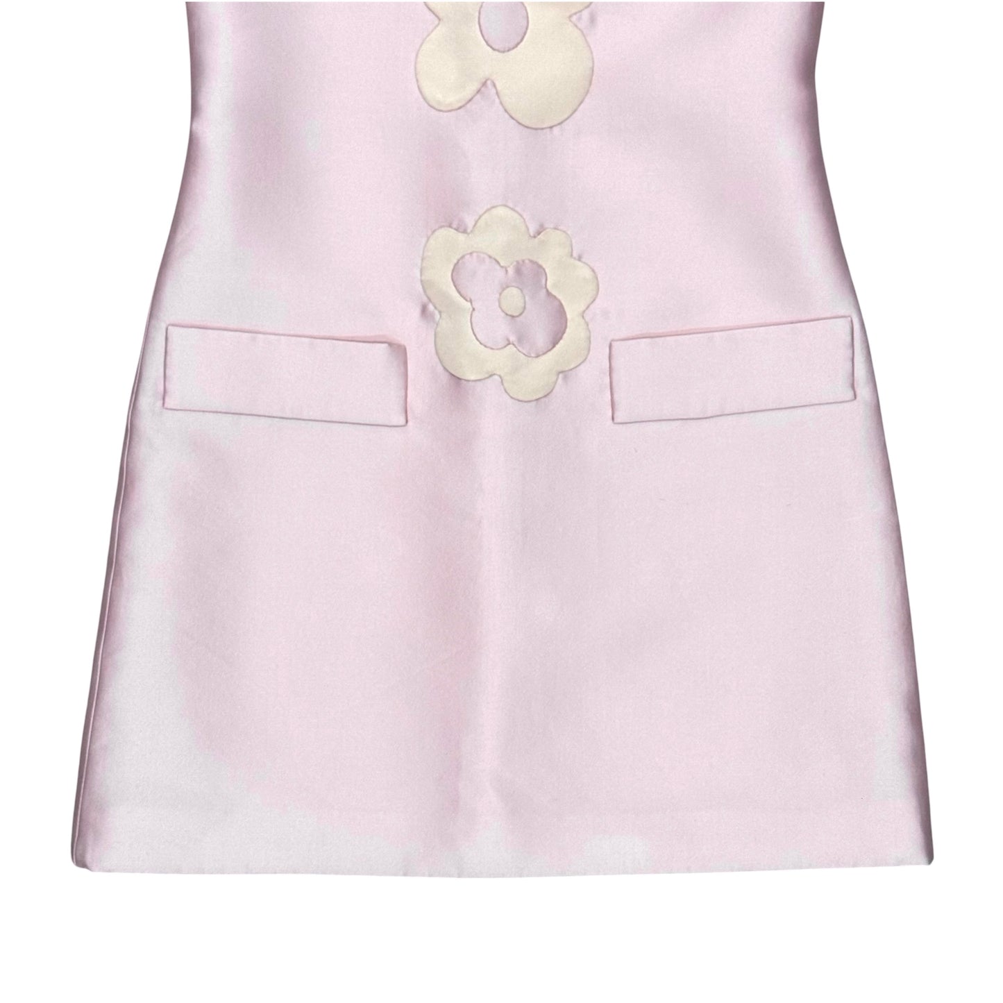 PRADA PINK SILK FLOWER MOTIF DRESS