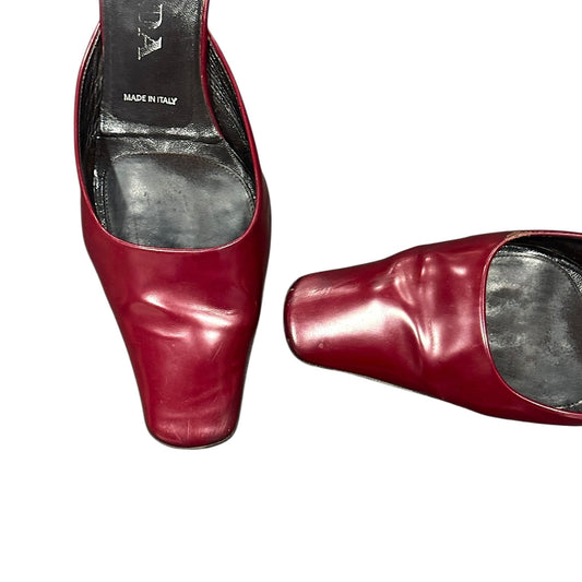 PRADA RED MULES