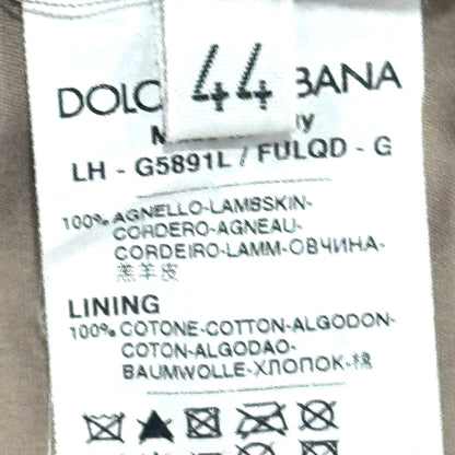 DOLCE & GABBANA BROWN LEATHER SHIRT