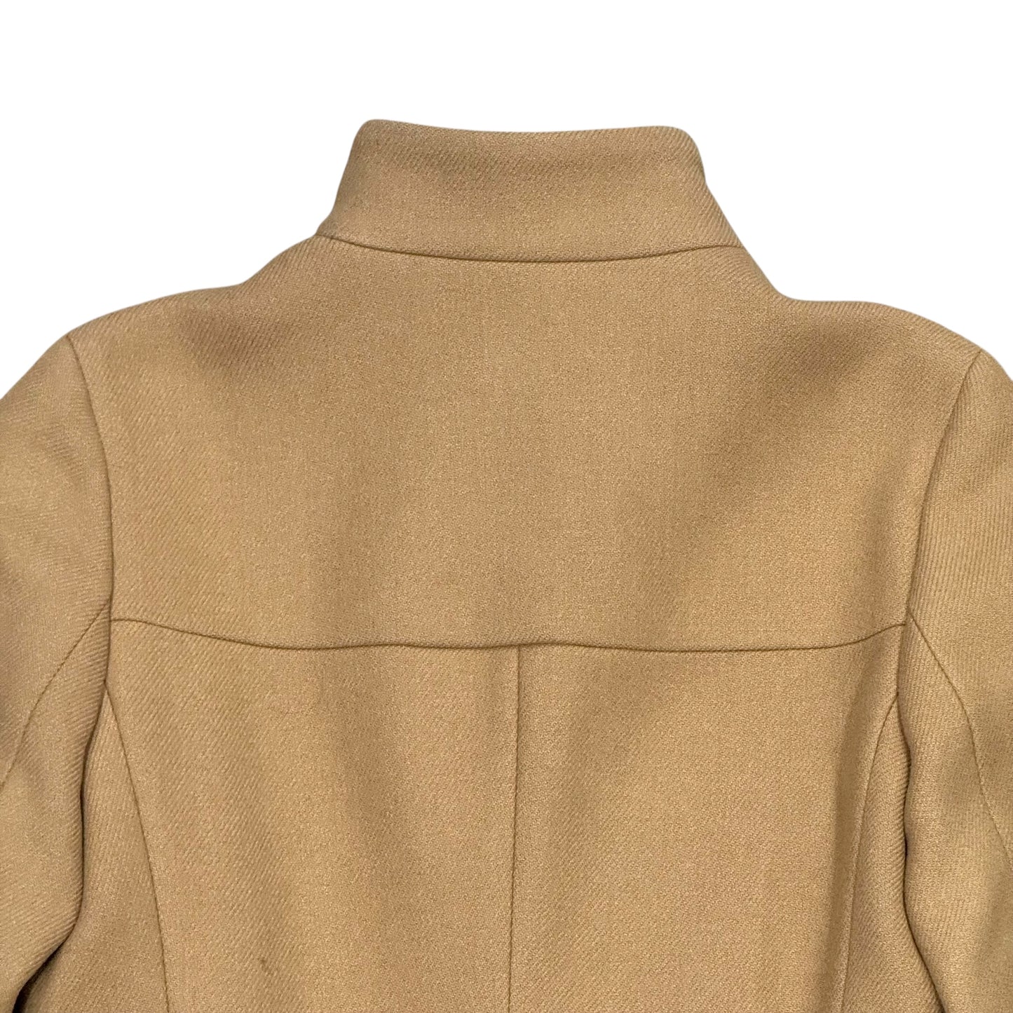 PRADA TAN WOOL BUCKLED COAT