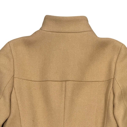 PRADA TAN WOOL BUCKLED COAT
