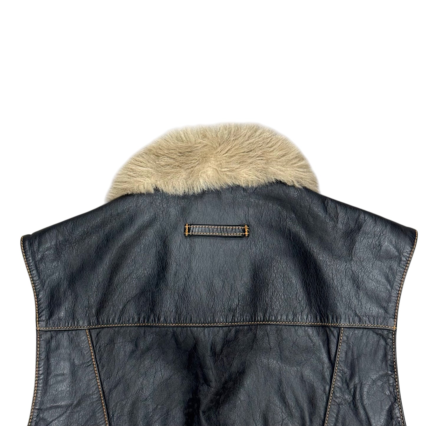GAULTIER JEAN’S DARK BROWN LEATHER FUR VEST