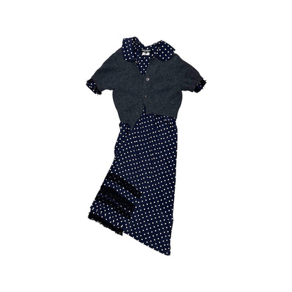 JUNYA WATANABE 2007 POLKA DOT CARDIGAN WRAP DRESS