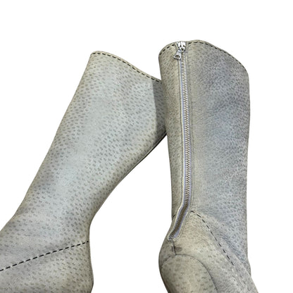 PRADA 2000S GREEN LEATHER BUCKLED KNEE HIGH BOOTS