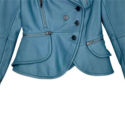 VIVIENNE WESTWOOD RED LABEL BLUE BLOUSON LEATHER JACKET