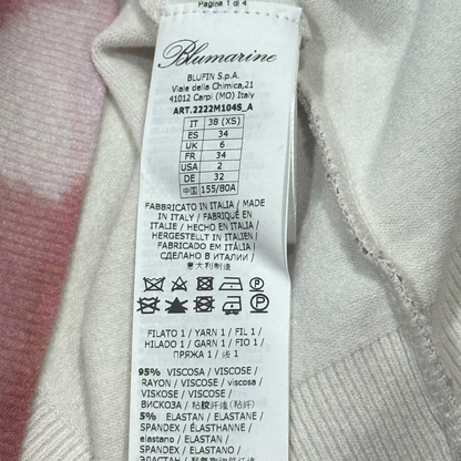 BLUMARINE PINK ROSE PRINTED CARDIGAN SET