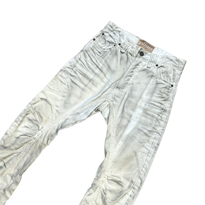 JOHN GALLIANO WHITE DISTRESSED JEANS