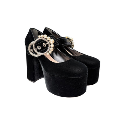 MIUMIU BLACK MARYJANE PLATFORM HEELS