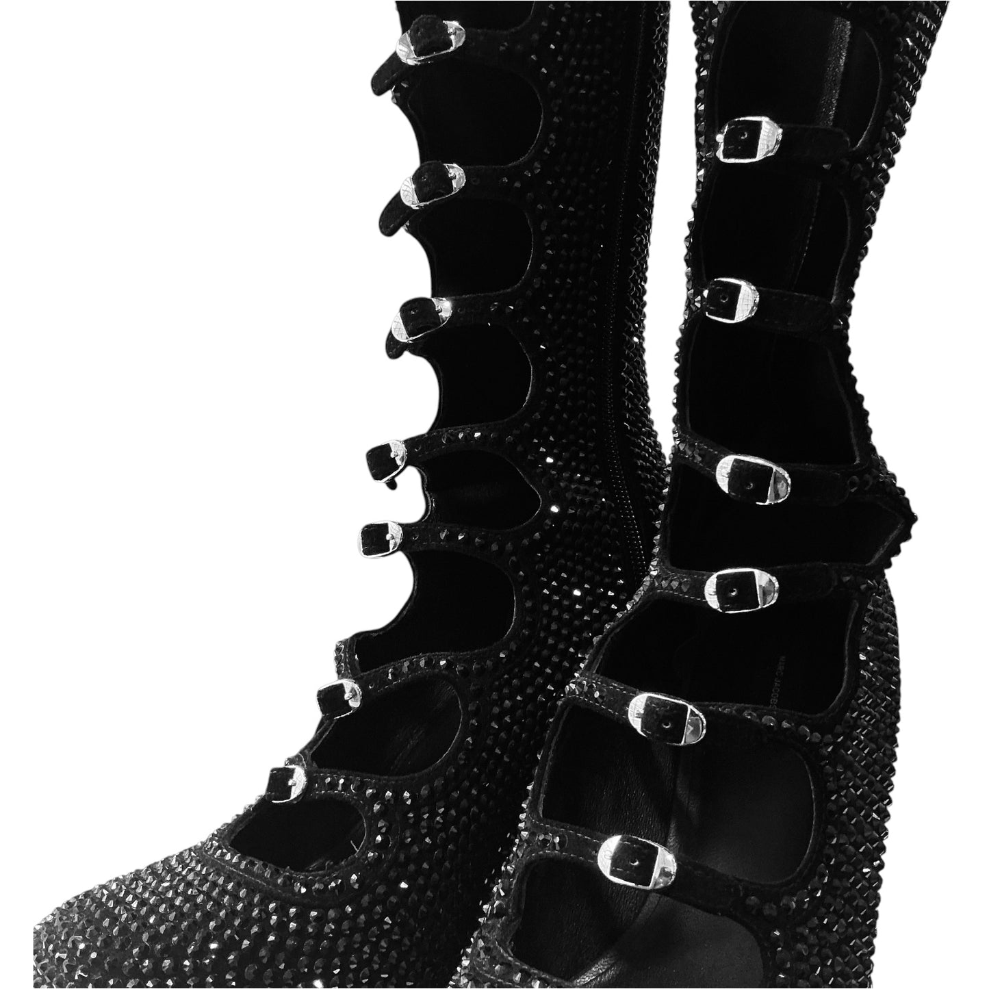 MARC JACOB KIKI BLACK RHINESTONE HIGH BOOTS