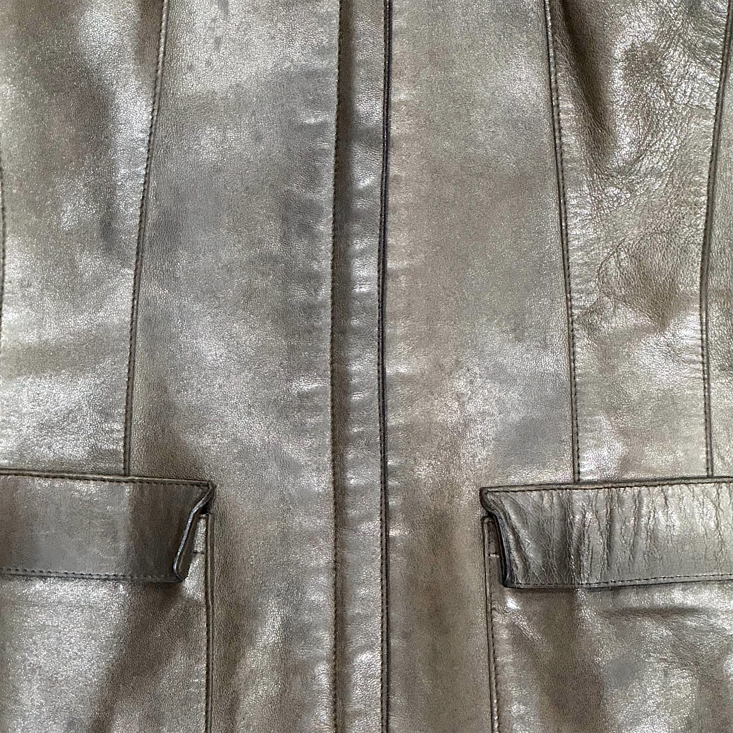 PRADA 1999 OLIVE BIKER LEATHER COAT