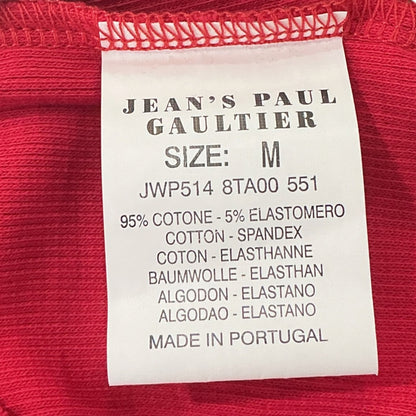 JEAN PAUL GAULTIER RED CUTOUT BUCKLED TANK TOP