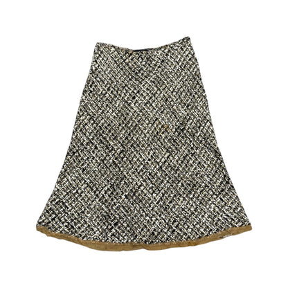 PRADA F/W2000 VOILE TRIMMED BOUCLE MIDI SKIRT
